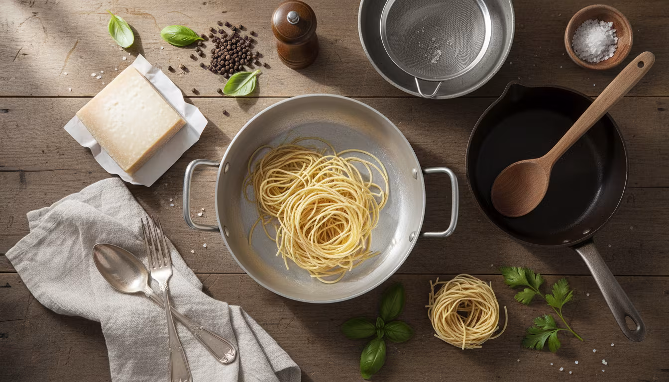Cacio e Pepe in 15 Minutes: The Three-Ingredient Roman Pasta That Actually Works — The Equipment