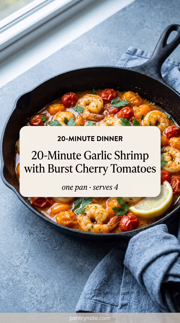 20-Minute Garlic Shrimp with Burst Cherry Tomatoes