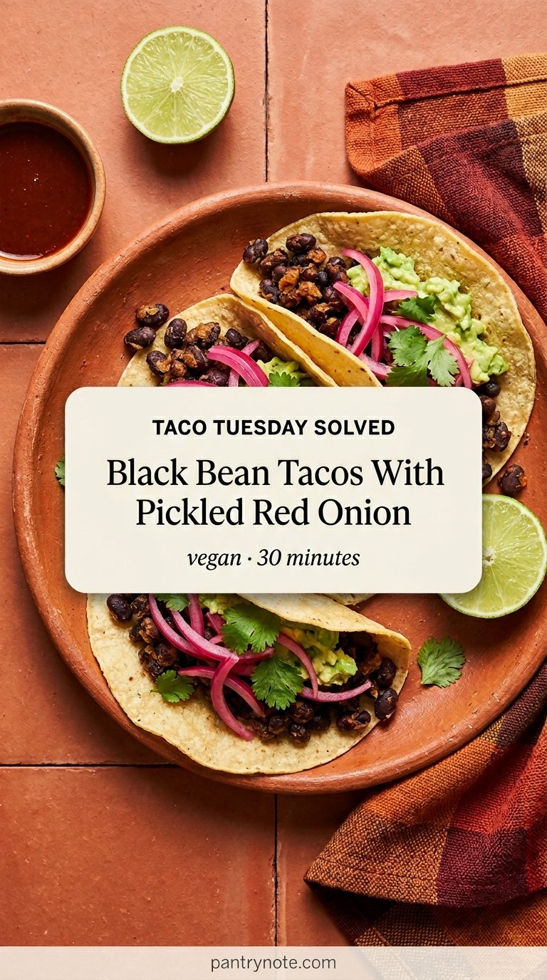 Black Bean Tacos with Pickled Red Onion and Avocado