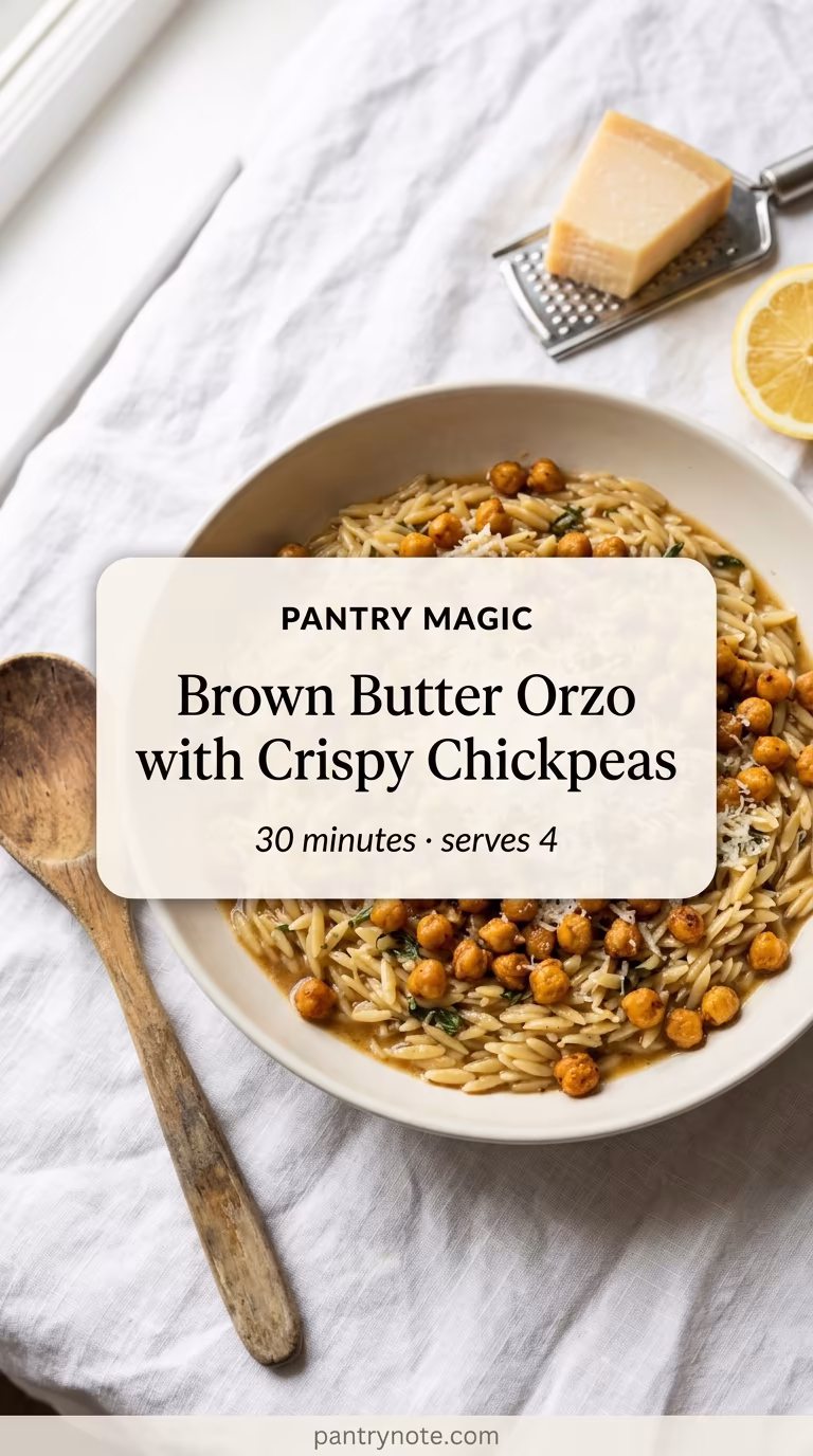 Brown Butter Orzo with Crispy Chickpeas