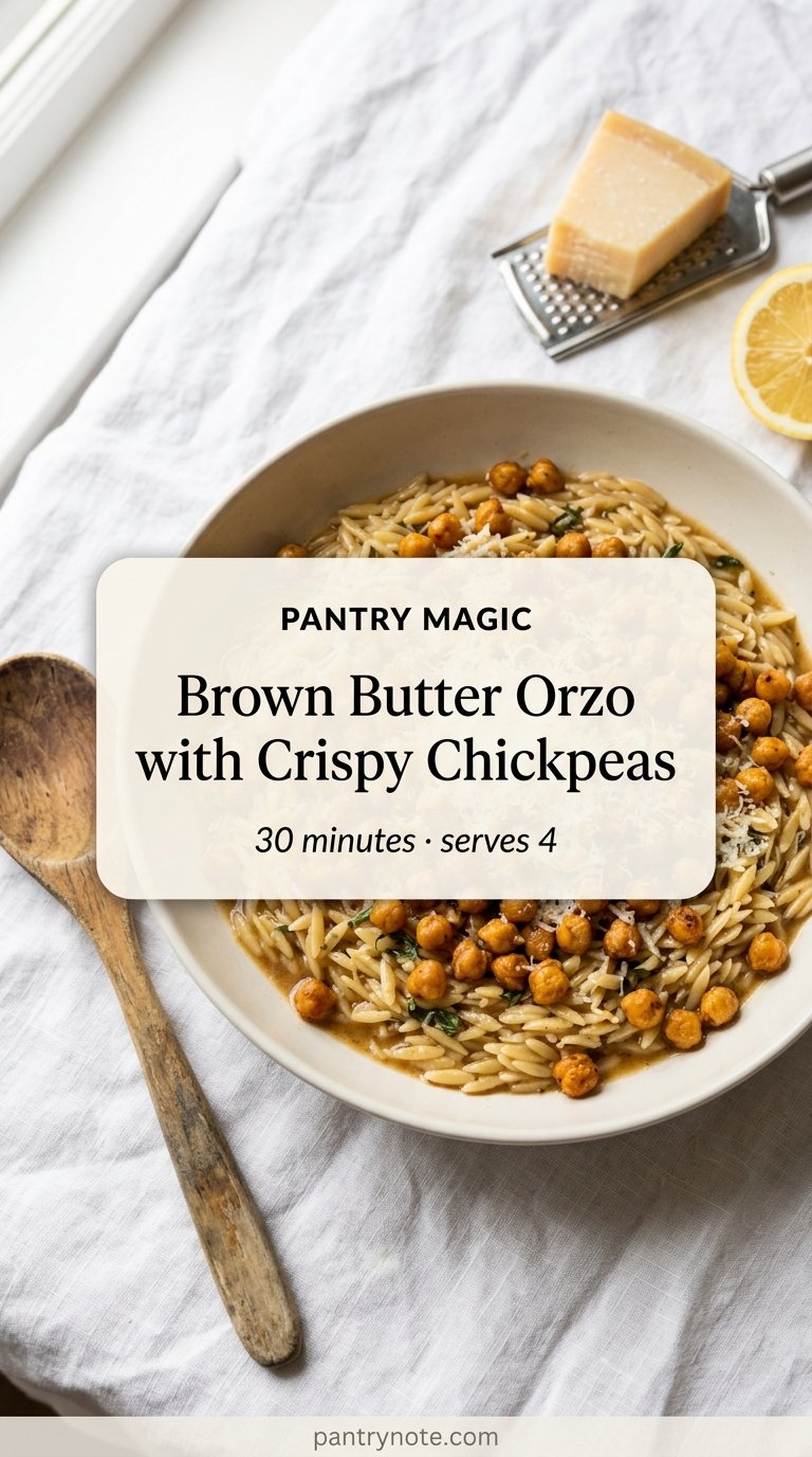 Brown Butter Orzo with Crispy Chickpeas