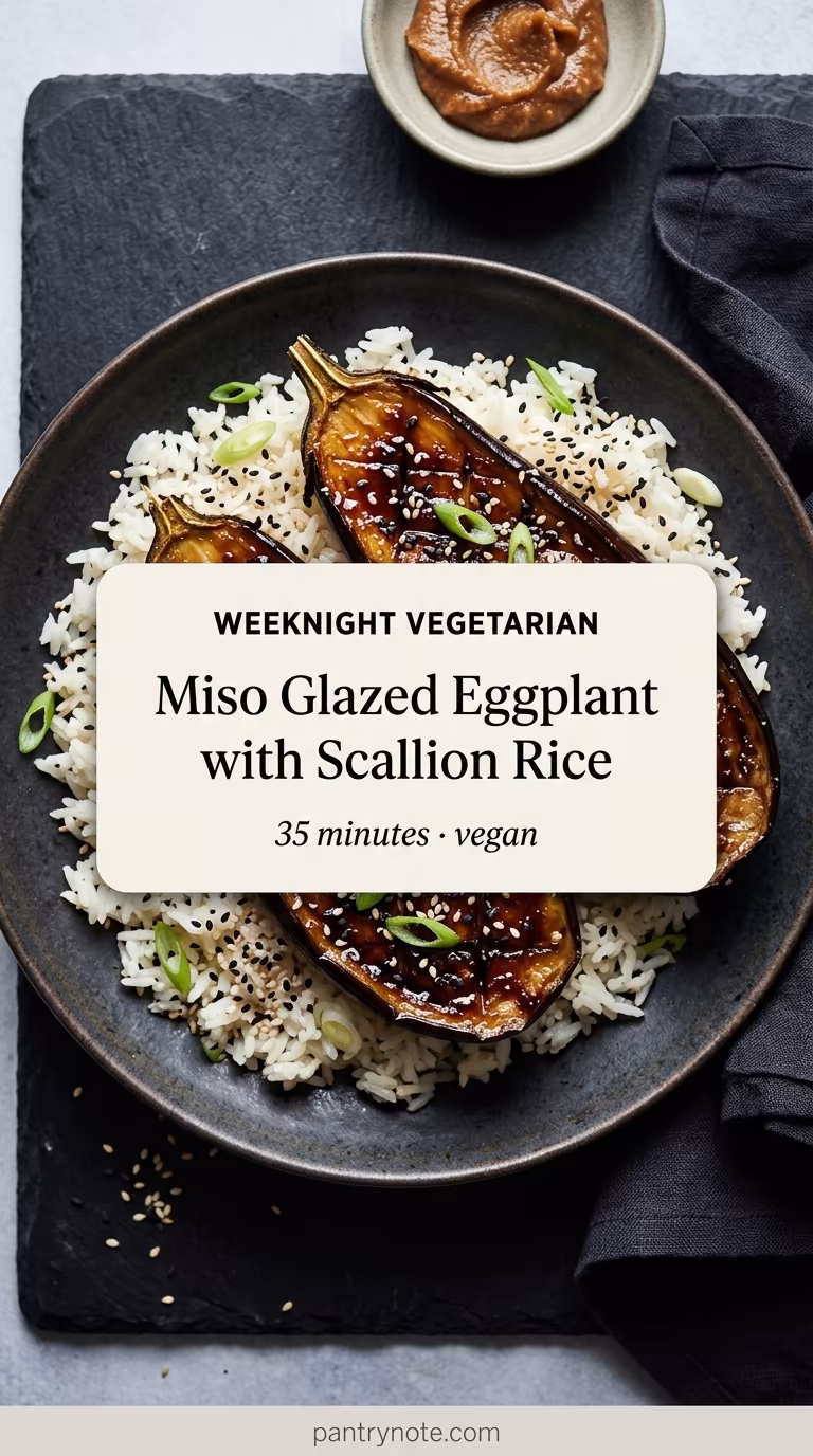 Miso Glazed Eggplant with Scallion Rice