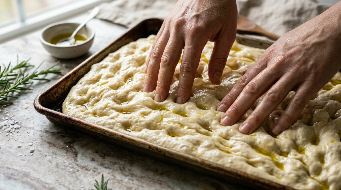 Overnight Focaccia with Rosemary and Sea Salt