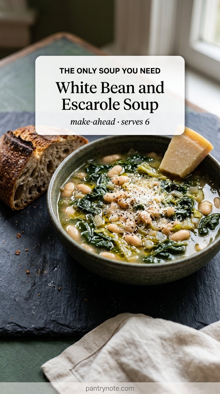 Slow-Cooked White Bean and Escarole Soup