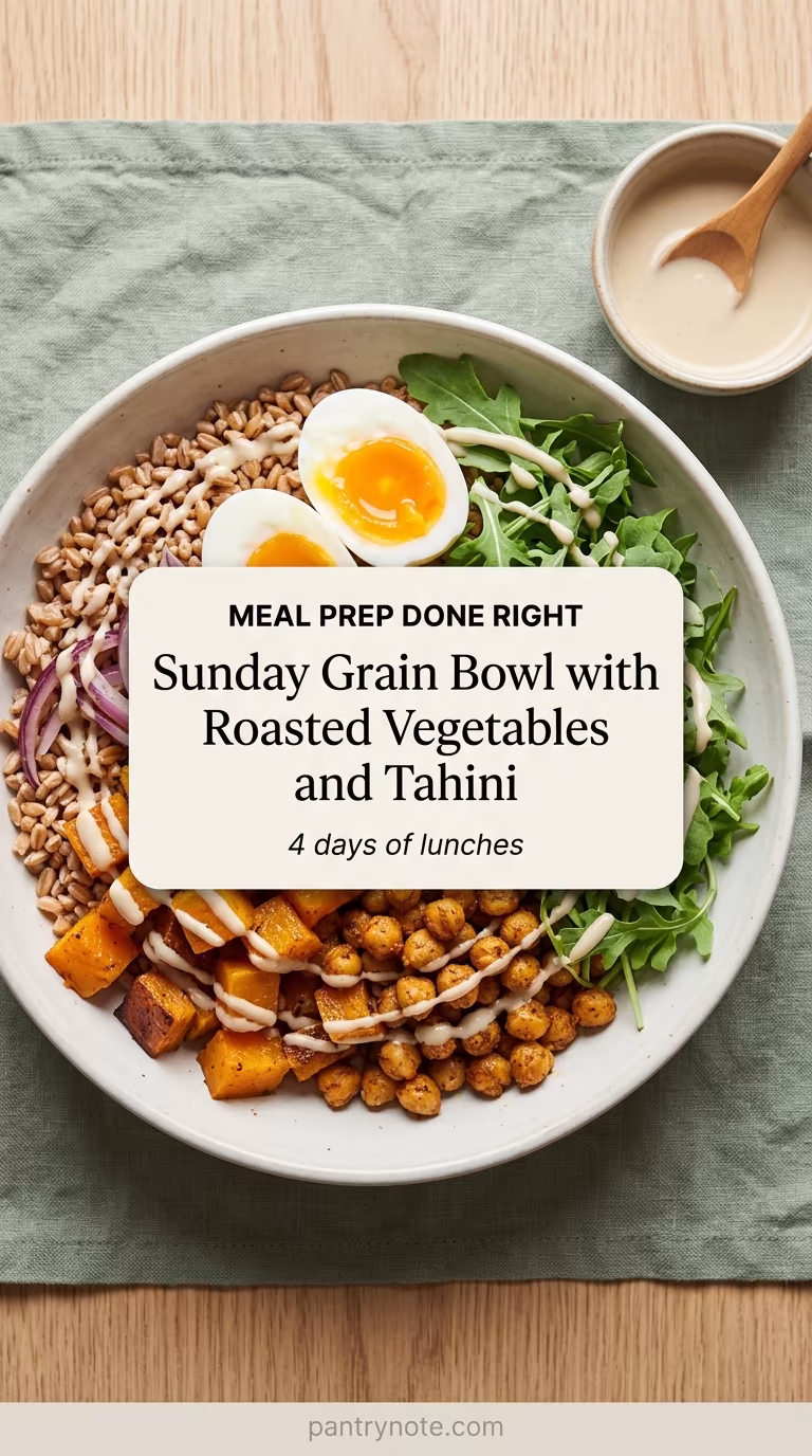 Sunday Grain Bowl with Roasted Vegetables and Tahini