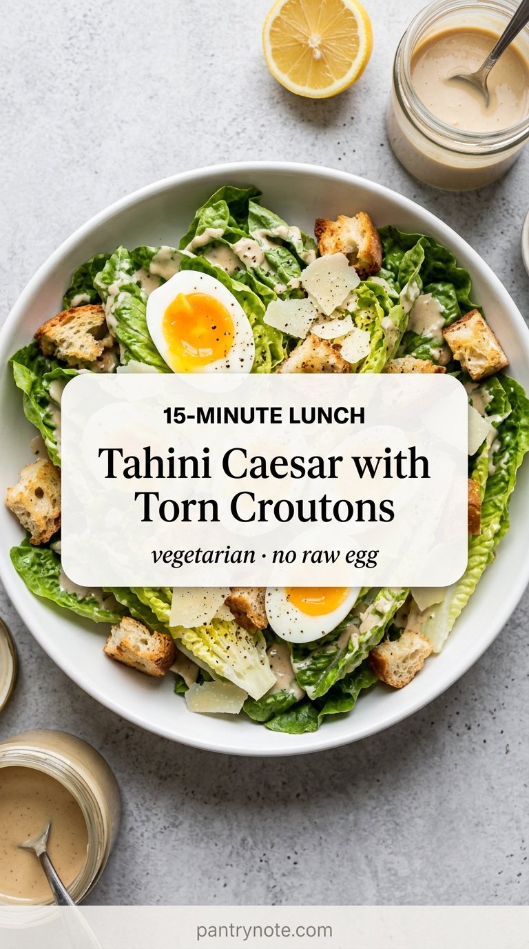 Tahini Caesar with Torn Croutons and Soft Eggs